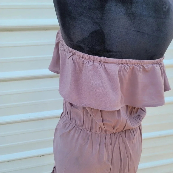 Mossimo supply Women's Romper Off Shoulder Eyelet Cut Strapless Casual Purple XS - Picture 11 of 11